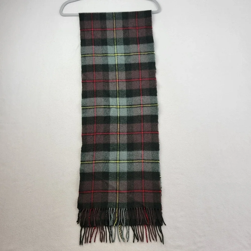REP HUNTING MACLEOD Lambswool Tartan Plaid Scarf Fringe Made In Scotland‎ Unisex